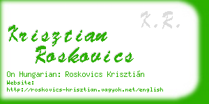 krisztian roskovics business card